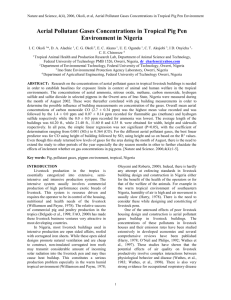 Aerial Pollutant Gases Concentrations in Tropical Pig Pen