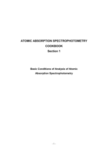 ATOMIC ABSORPTION SPECTROPHOTOMETRY COOKBOOK