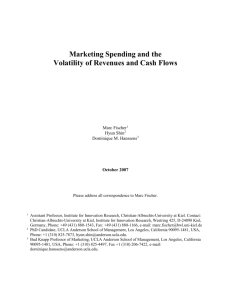 Marketing Spending and the Volatility of Revenues and Cash Flows