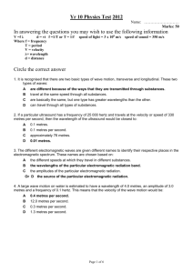 TOC Year 10 Physics Unit Test 2012 – solution