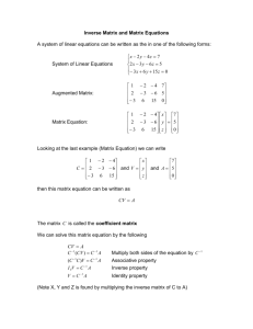 Inverse Matrix and Matrix Equations