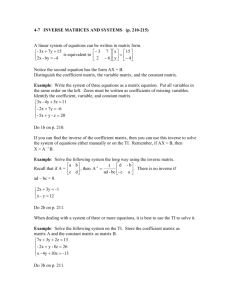 4-7 Inverse Matrices and Systems