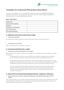 Skabelon til beskrivelse af ErhvervsPhD
