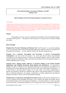 Basic Principles of Environmental Impact Assessment Process