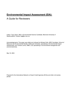 Environmental Impact Assessment (EIA):