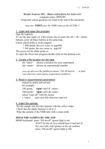 NMR Avance 300 Basic Procedures