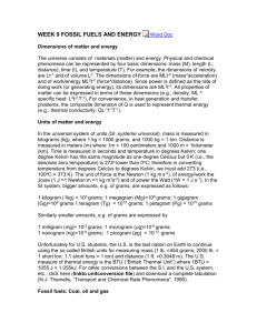 WEEK 9 FOSSIL FUELS AND ENERGY Word Doc