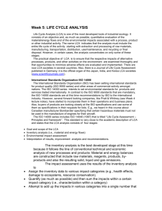 Week 5: LIFE CYCLE ANALYSIS