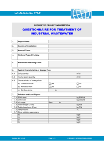 questionnaire regarding industrial waste water (basis of treatment