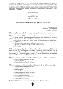 Procedures for the Performance of Forest Monitoring