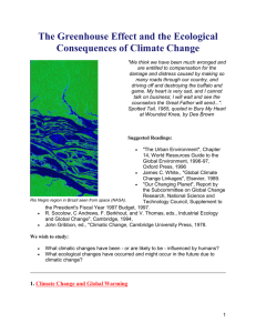 The Greenhouse Effect and the Ecological Consequences of