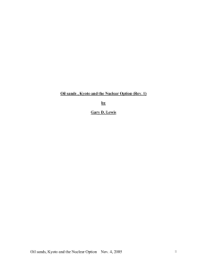 Oil sands,Kyoto and the Nuclear Option