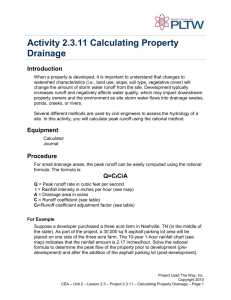 Activity 2.3.11 Calculating Property Drainage