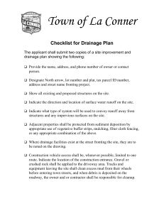 Checklist for Drainage Plan