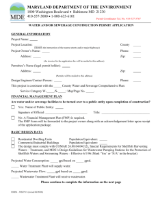 Water and/or Sewerage Construction Permit Application