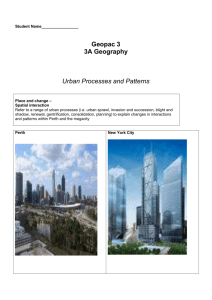 Geography 3A - Urban Processes and Patterns
