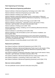 Review of Mechanical Engineering qualifications