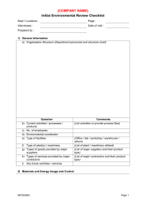 Template - IER-01 Initial Environmental Review Checklist