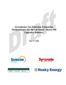 Oil Sands / Heavy Oil Upgrading GHG Methodology