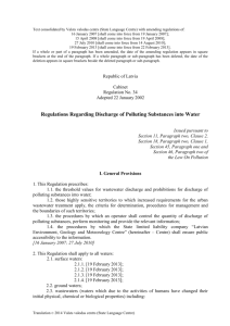 Regulations Regarding Discharge of Polluting Substances into Water