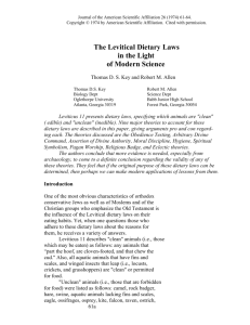 Leviticus 11 present - Gordon College Faculty