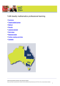 YuMi deadly mathematics professional learning