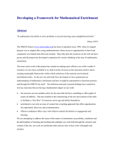 Mathematics Enrichment Curriculum