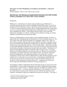 The Factors of Urban Morphology in Greenhouse Gas Emissions