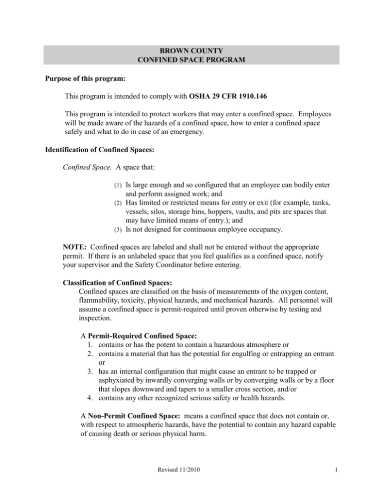 Confined Space Policy