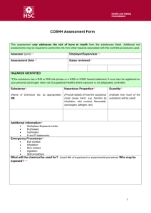 COSHH Assessment Form
