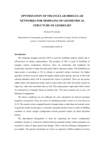 Optimalization of triangular irregular networks for modeling of