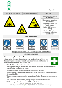 Hazardous Chemicals Safe Work Instruction