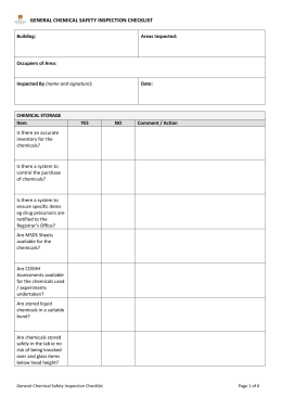 Chemical Safety Inspection Checklist