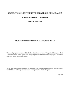 OCCUPATIONAL EXPOSURE TO HAZARDOUS CHEMICALS IN