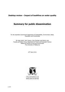 Desktop-review - Impacts of bushfires on water quality: Summary for