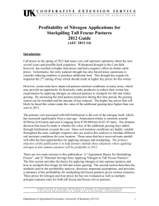 Profitability of Nitrogen Applications for Stockpiling Tall Fescue