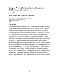 Compost Product Optimization for Stormwater Biofiltration Applications