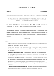regulations governing bottled waters including natural mineral water