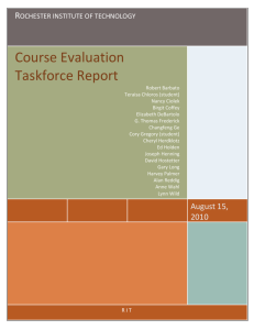 Course Evaluation Taskforce - Rochester Institute of Technology