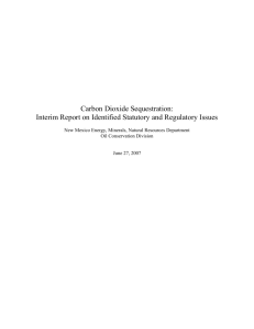 Draft Carbon Dioxide Sequestration Recommendations