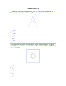 Geometry Practice Test Top of Form 1. The perimeter of the