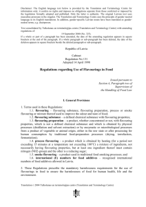 Cab. Reg. No. 131 - Regulations regarding Use of Flavourings in Food