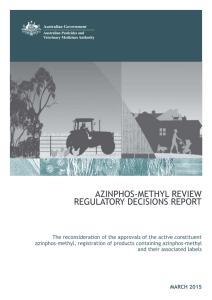 Azinphos-methyl review Regulatory Decisions Report