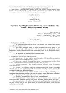 Regulation Regarding Protection of Water and Soil from Pollution with