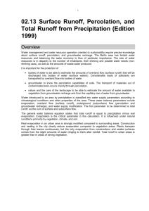 02.13 Surface Runoff, Percolation, and Total Runoff from
