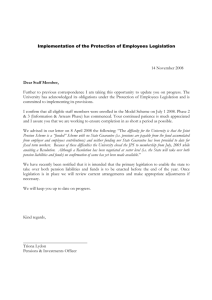 3. Implementation of the Protection of Employees Legislation