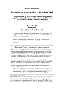 Strengthening implementation at the national level