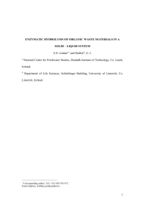 Enzymatic Hydrolysis of Organic Waste Materials in a Solid – Liquid