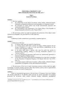 ACT OF JUNE 30, 2000 ON INDUSTRIAL PROPERTY LAW