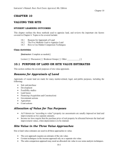 Basic Real Estate Appraisal - Lecture Outline for Chapter 10